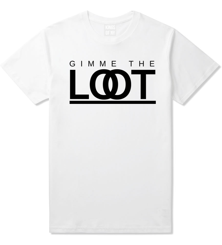 Gimme The Loot  T-Shirt in White By Kings Of NY