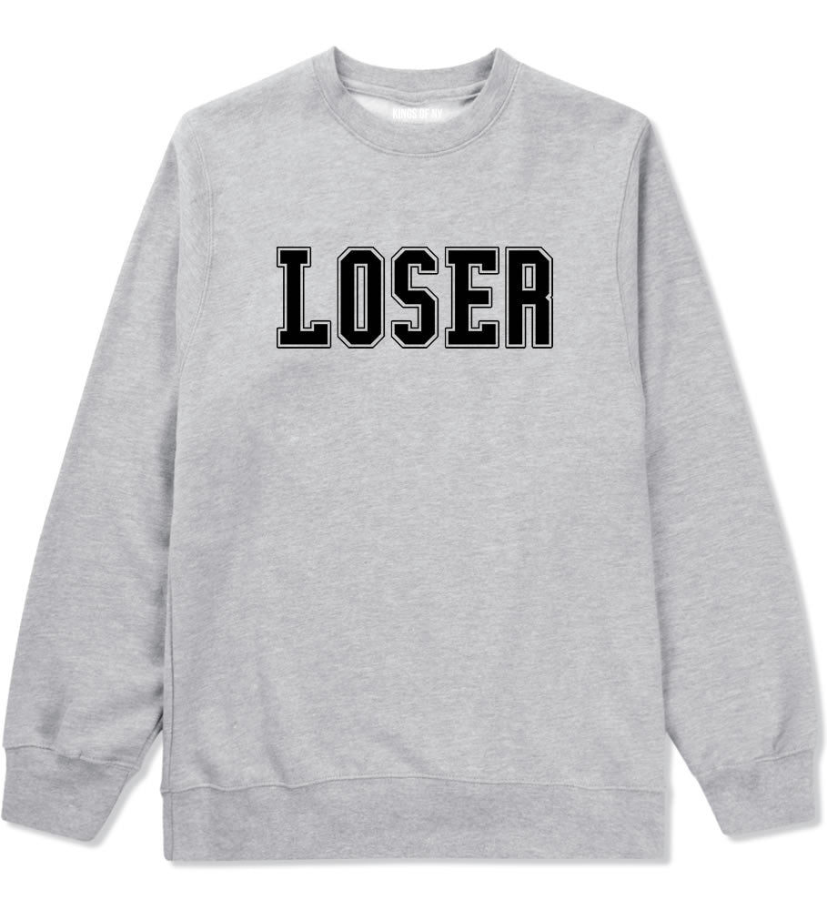 Loser College Style Boys Kids Crewneck Sweatshirt in Grey By Kings Of NY