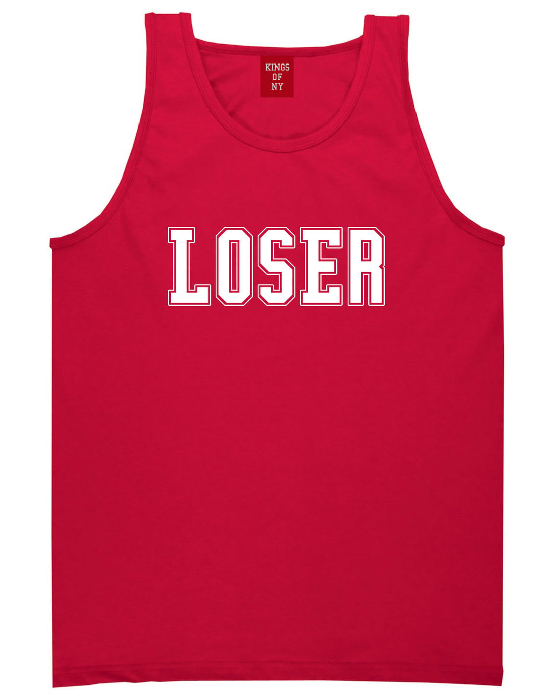Loser College Style Tank Top in Red By Kings Of NY