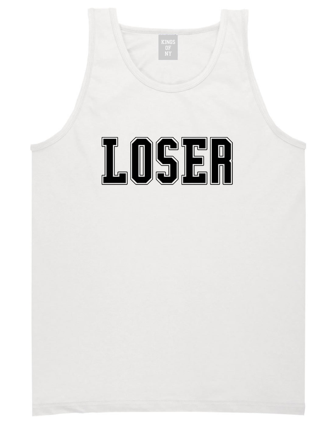 Loser College Style Tank Top in White By Kings Of NY