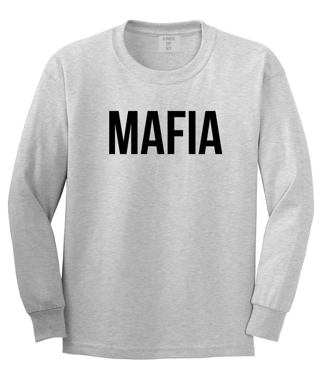 Mafia Junior Italian Mob  Long Sleeve T-Shirt in Grey By Kings Of NY