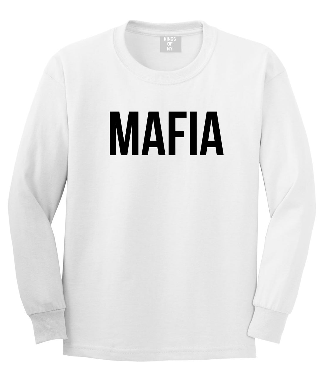 Mafia Junior Italian Mob  Long Sleeve T-Shirt in White By Kings Of NY
