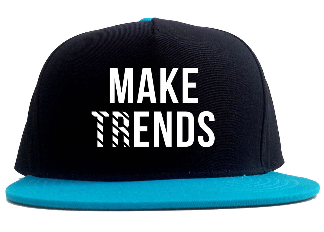 Make Trends Make Ends 2 Tone Snapback Hat in Black and Blue by Kings Of NY