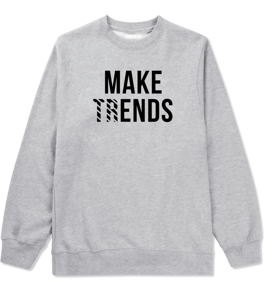 Make Trends Make Ends Crewneck Sweatshirt in Grey by Kings Of NY