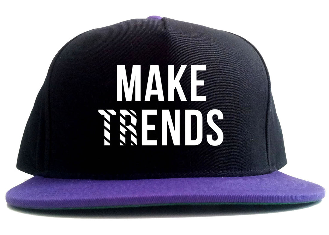 Make Trends Make Ends 2 Tone Snapback Hat in Black and Purple by Kings Of NY