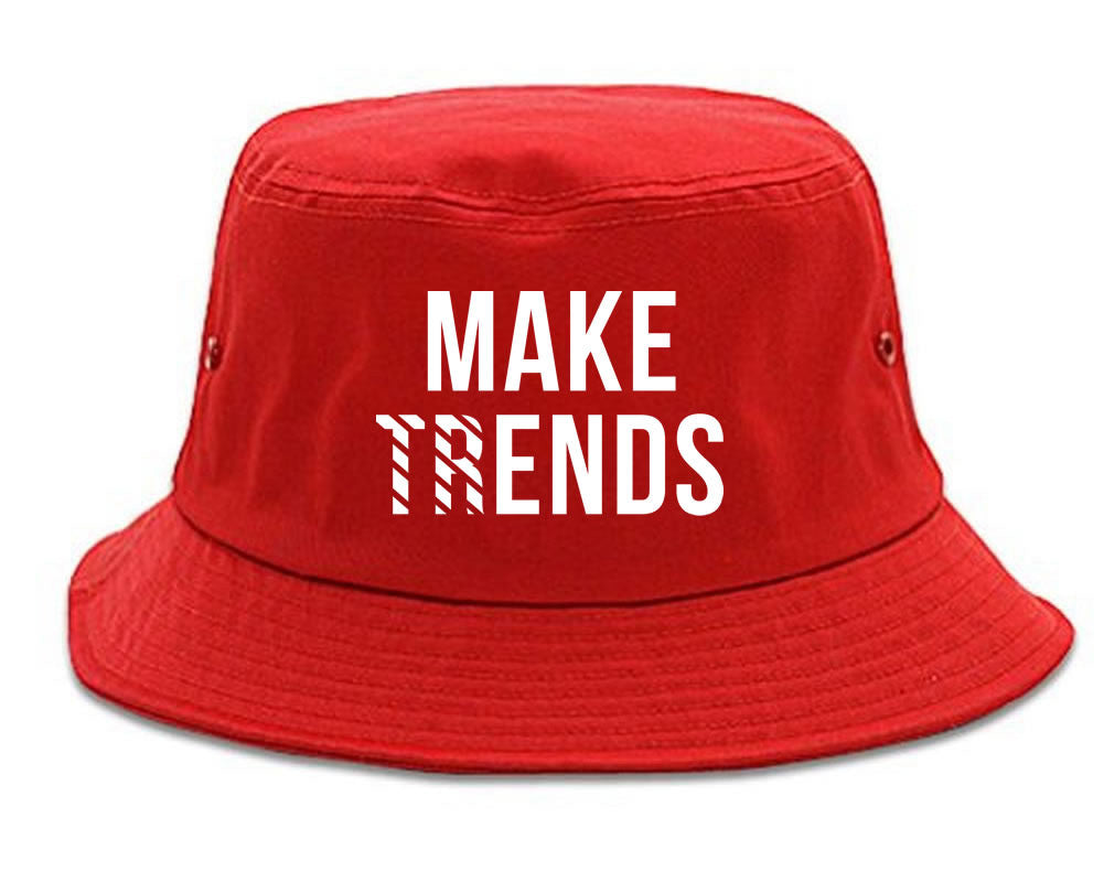 Make Trends Make Ends Bucket Hat in Red by Kings Of NY