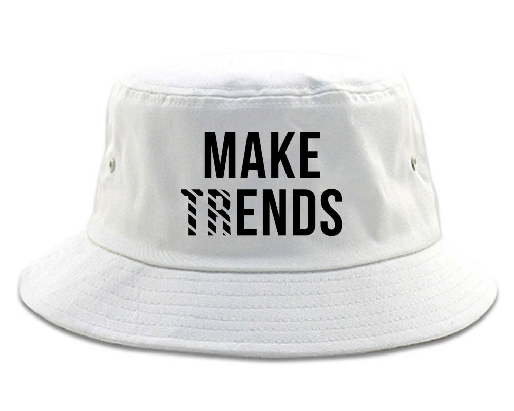 Make Trends Make Ends Bucket Hat in White by Kings Of NY