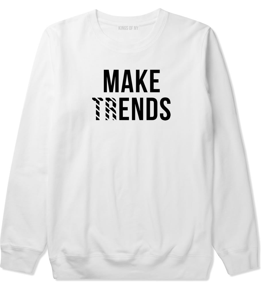 Make Trends Make Ends Crewneck Sweatshirt in White by Kings Of NY