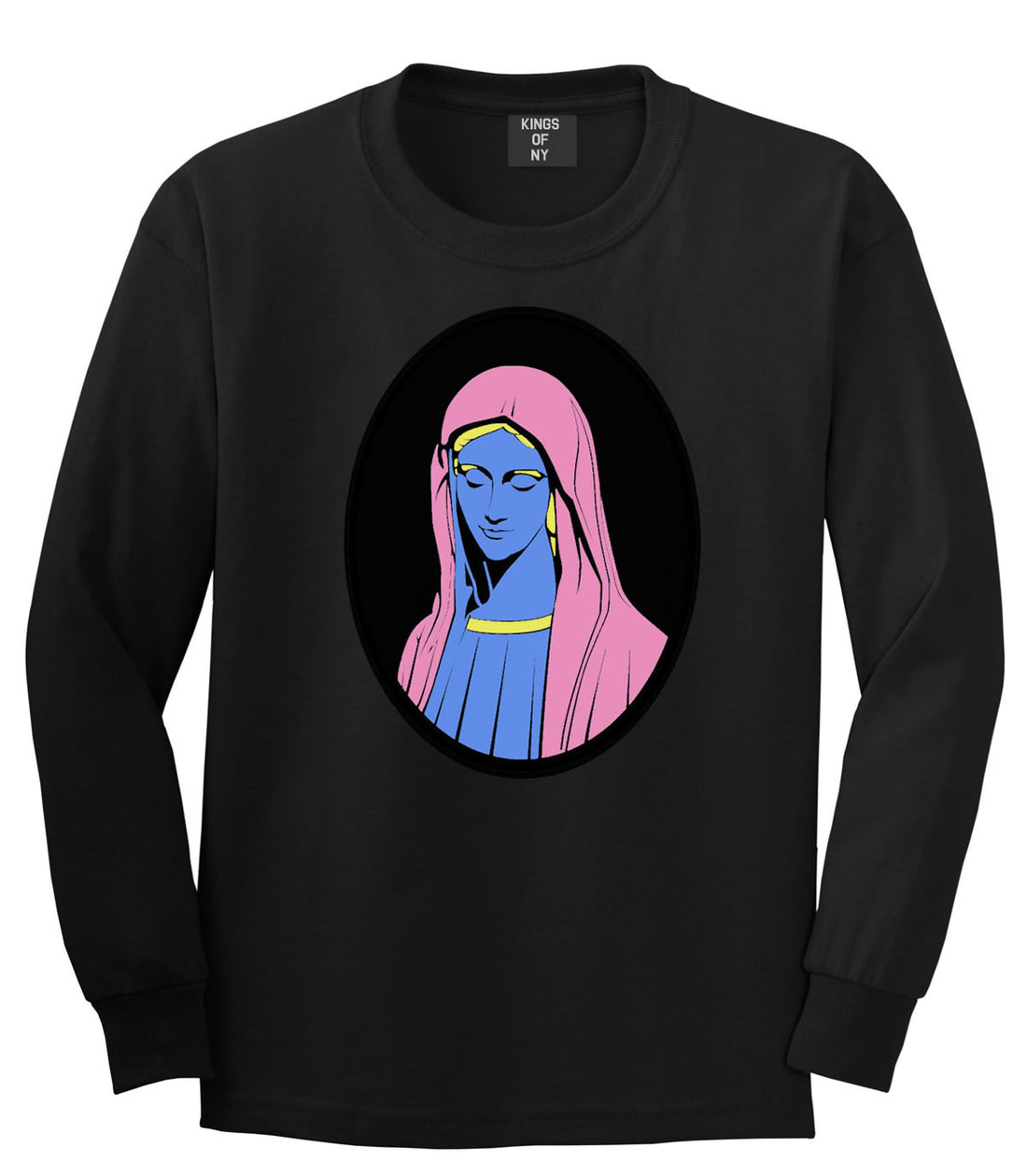 Mary Mother Of Jesus Pink Long Sleeve T-Shirt