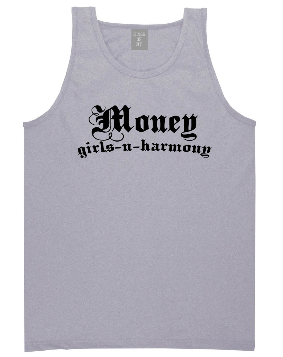 Money Girls And Harmony Tank Top in Grey By Kings Of NY