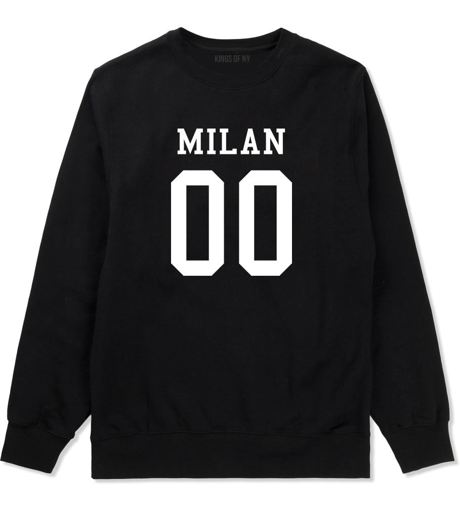 Milan Team 00 Jersey Boys Kids Crewneck Sweatshirt in Black By Kings Of NY