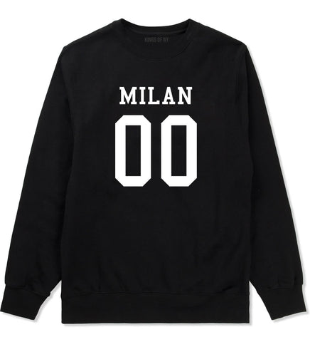 Milan Team 00 Jersey Crewneck Sweatshirt in Black By Kings Of NY