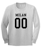 Milan Team 00 Jersey Long Sleeve T-Shirt in Grey By Kings Of NY