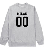 Milan Team 00 Jersey Crewneck Sweatshirt in Grey By Kings Of NY