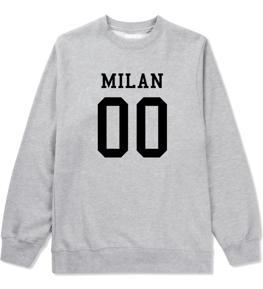 Milan Team 00 Jersey Boys Kids Crewneck Sweatshirt in Grey By Kings Of NY