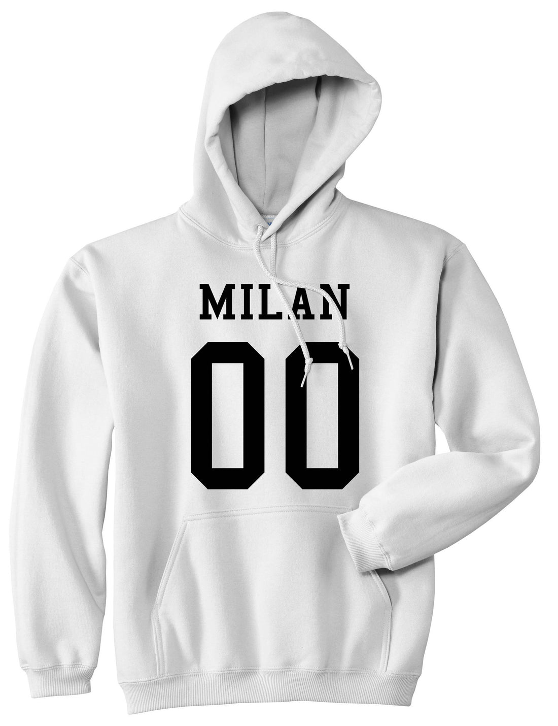 Milan Team 00 Jersey Boys Kids Pullover Hoodie Hoody in White By Kings Of NY