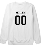 Milan Team 00 Jersey Crewneck Sweatshirt in White By Kings Of NY