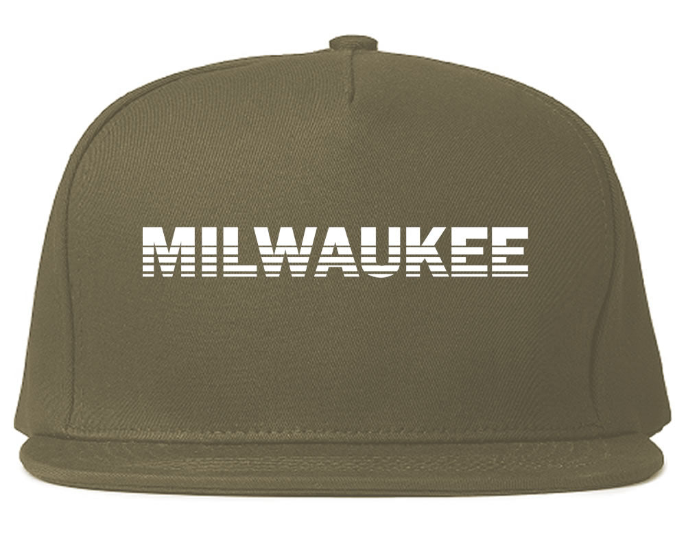 Milwaukee Wisconsin State City College Mens Snapback Hat Grey