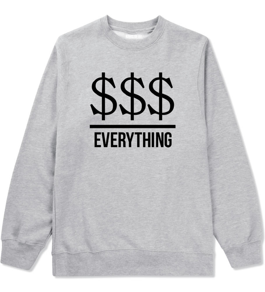 Kings Of NY Money Over Everything Crewneck Sweatshirt in Grey
