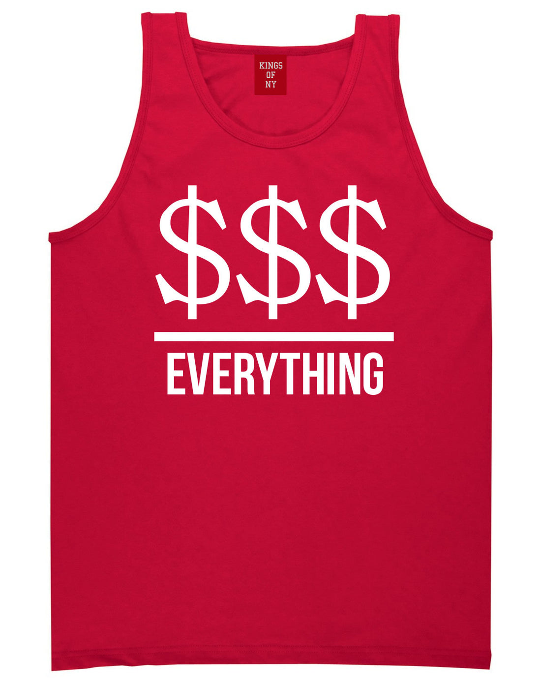 Kings Of NY Money Over Everything Tank Top in Red
