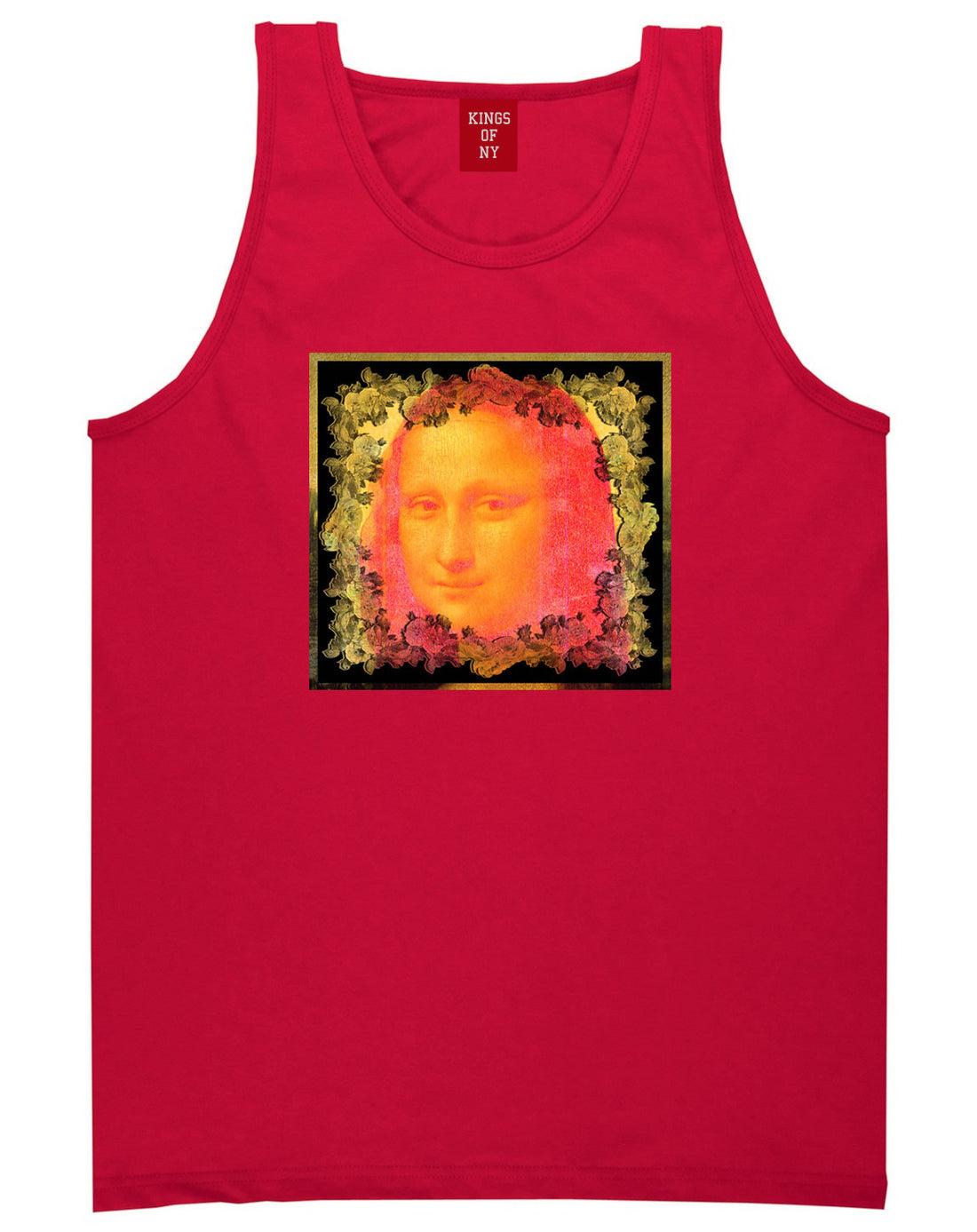 Mona Artwork Art Lisa Wall Painting Tank Top In Red by Kings Of NY