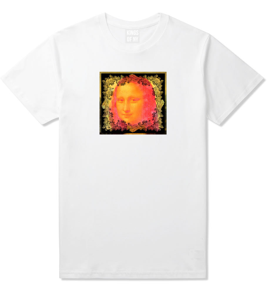 Mona Artwork Art Lisa Wall Painting T-Shirt In White by Kings Of NY