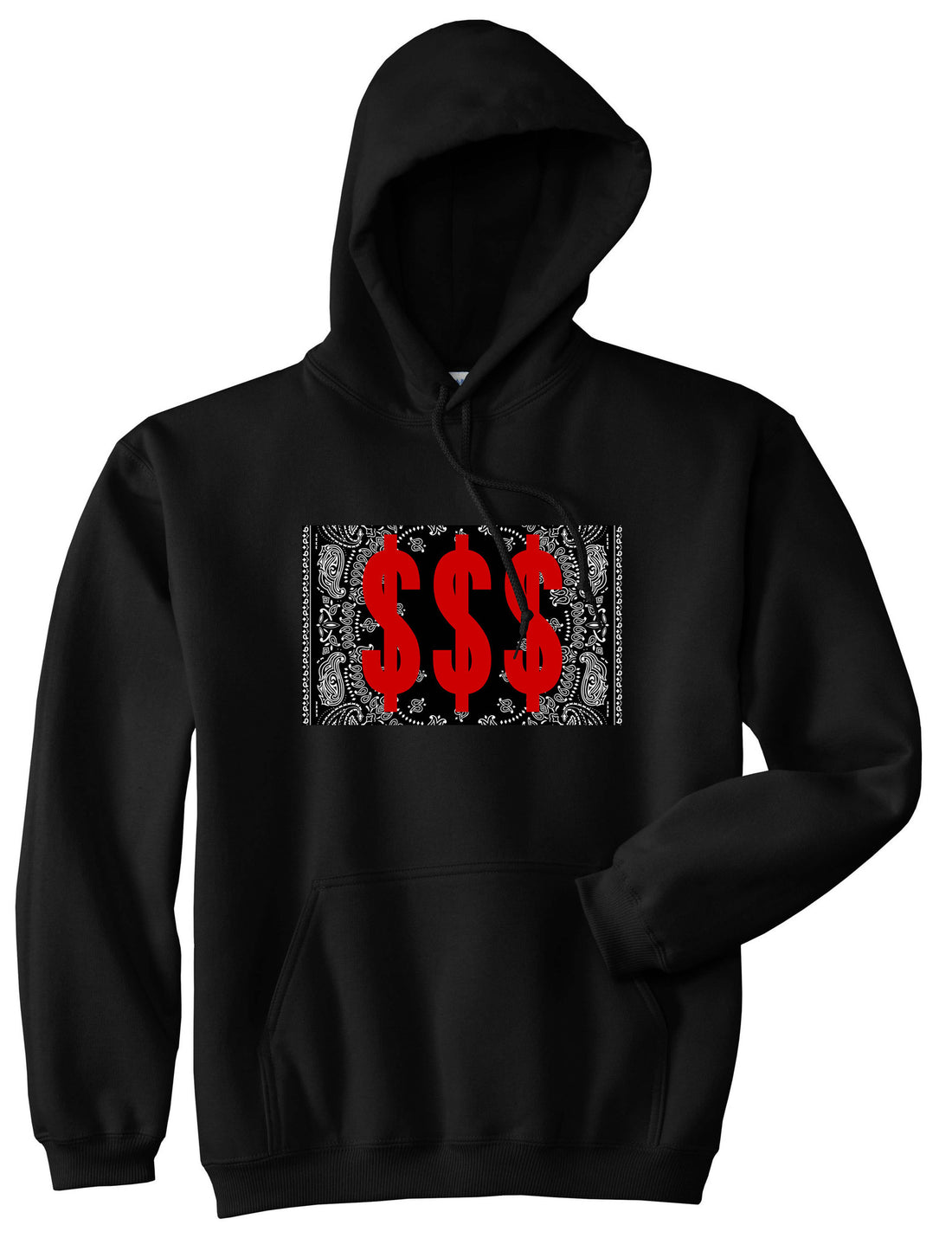 Money Bandana Gang Pullover Hoodie in Black By Kings Of NY