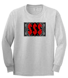 Money Bandana Gang Long Sleeve T-Shirt in Grey By Kings Of NY