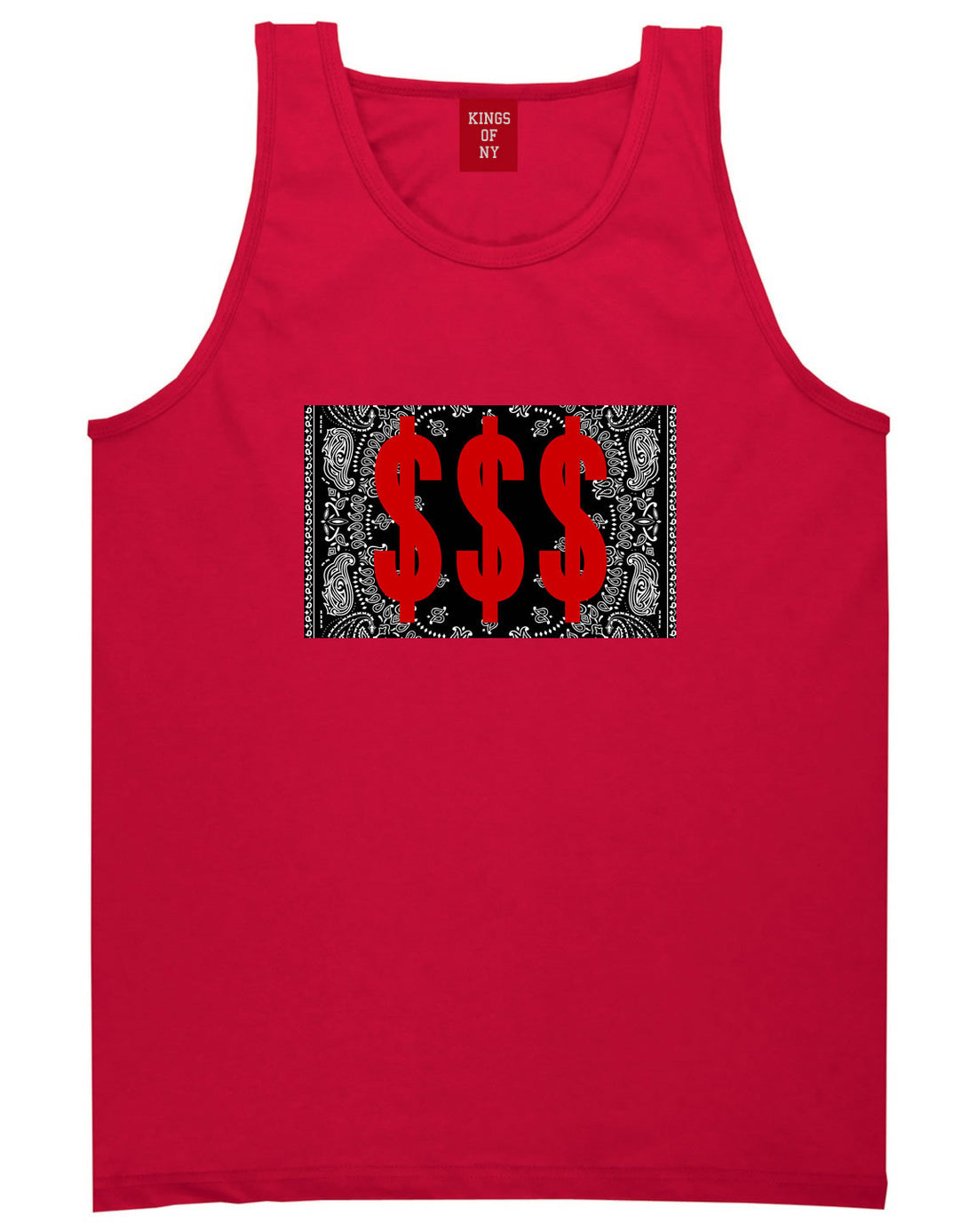 Money Bandana Gang Tank Top in Red By Kings Of NY