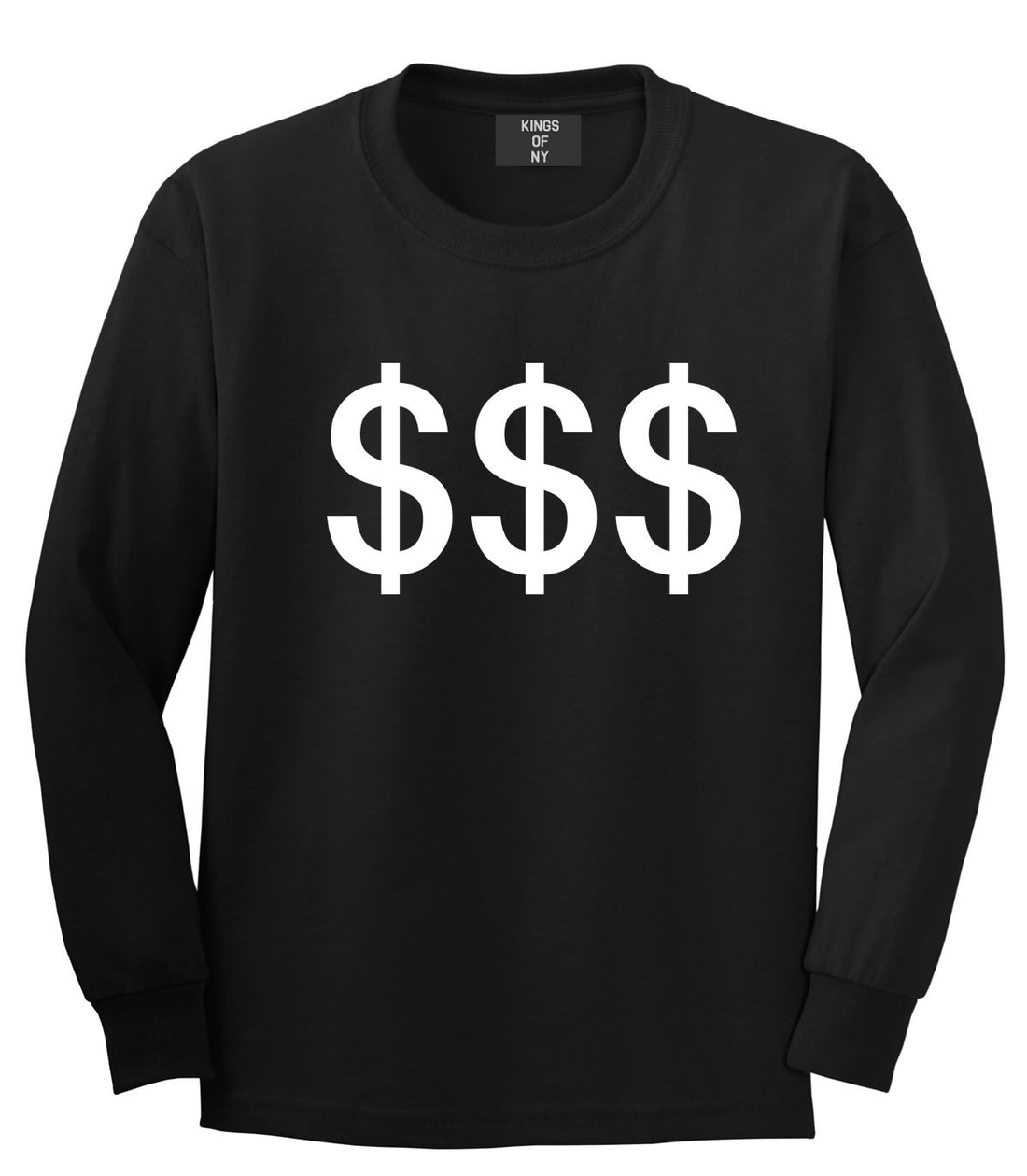 Kings Of NY Money Signs Long Sleeve T-Shirt in Black