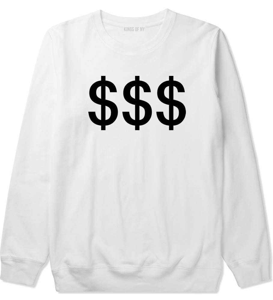 Kings Of NY Money Signs Crewneck Sweatshirt in White