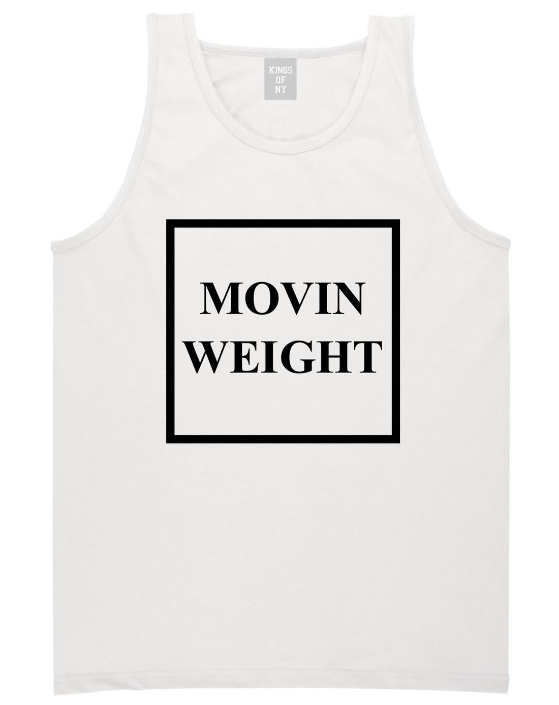 Movin Weight Hustler Tank Top in White by Kings Of NY