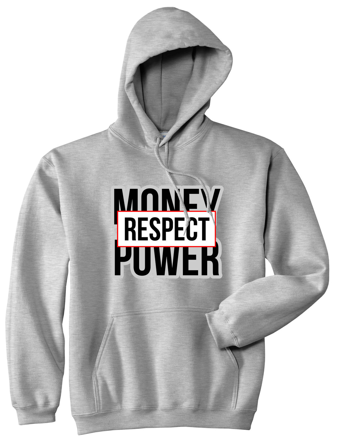 Money Power Respect Boys Kids Pullover Hoodie Hoody in Grey By Kings Of NY