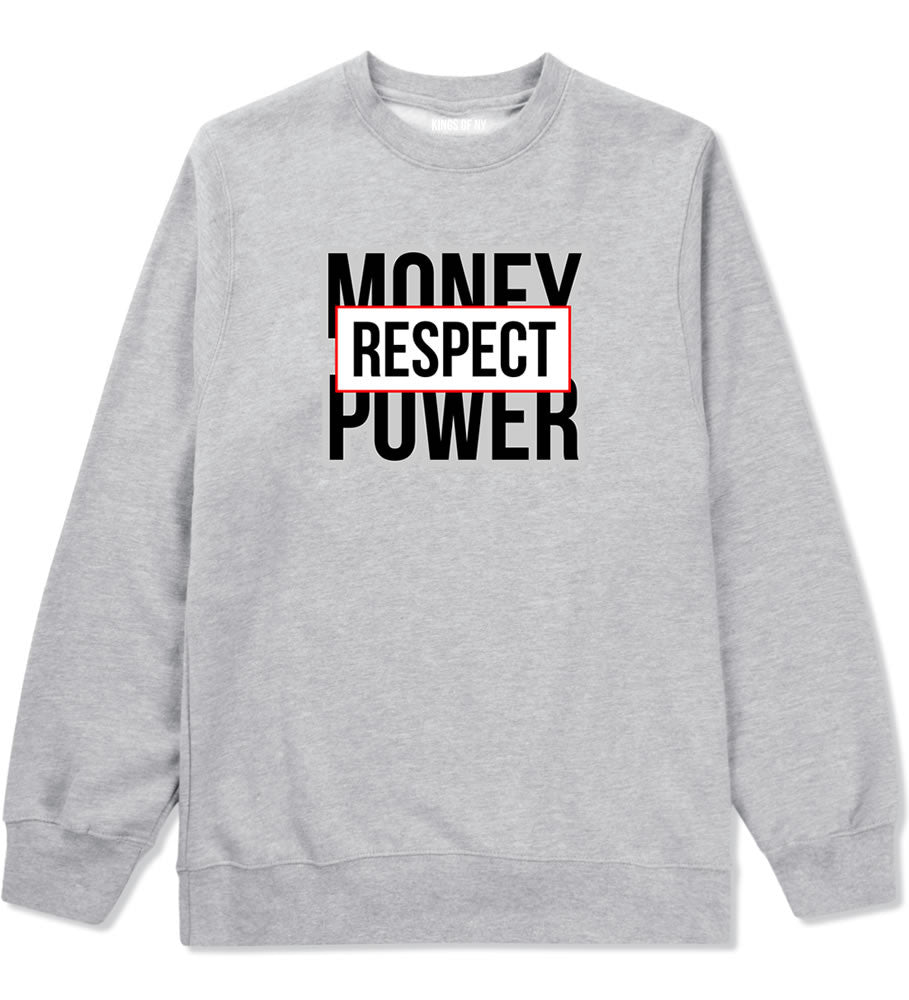 Money Power Respect Boys Kids Crewneck Sweatshirt in Grey By Kings Of NY