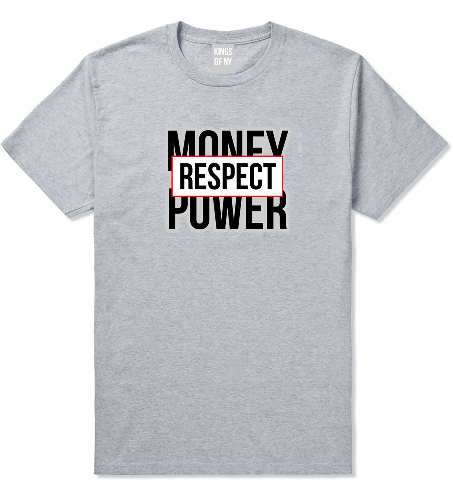 Money Power Respect T-Shirt in Grey By Kings Of NY