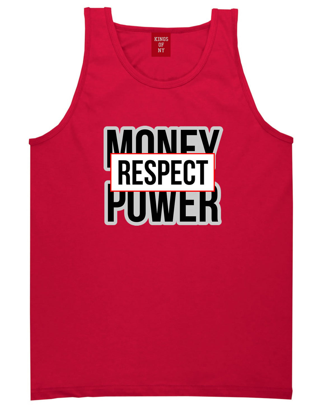 Money Power Respect Tank Top in Red By Kings Of NY