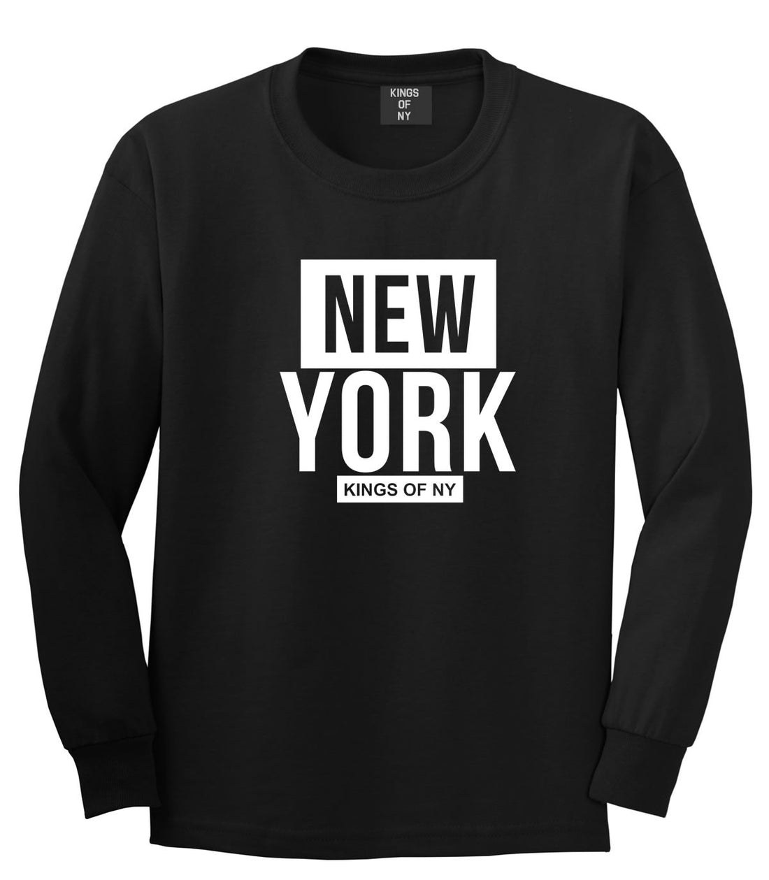 New York Block Box Long Sleeve T-Shirt in Black by Kings Of NY