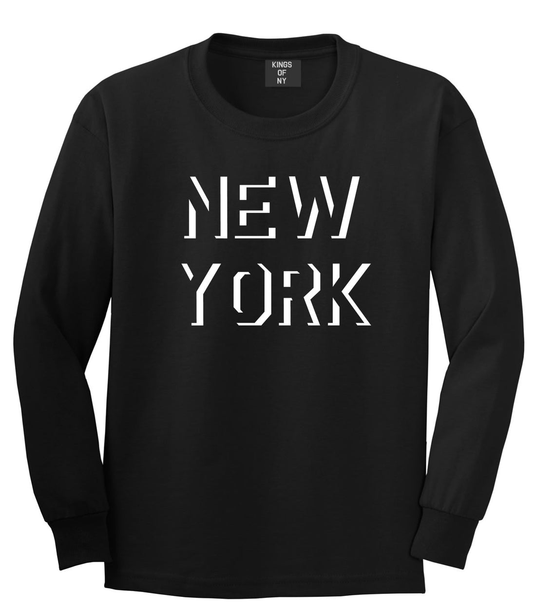 New York Shadow Logo Long Sleeve T-Shirt in Black