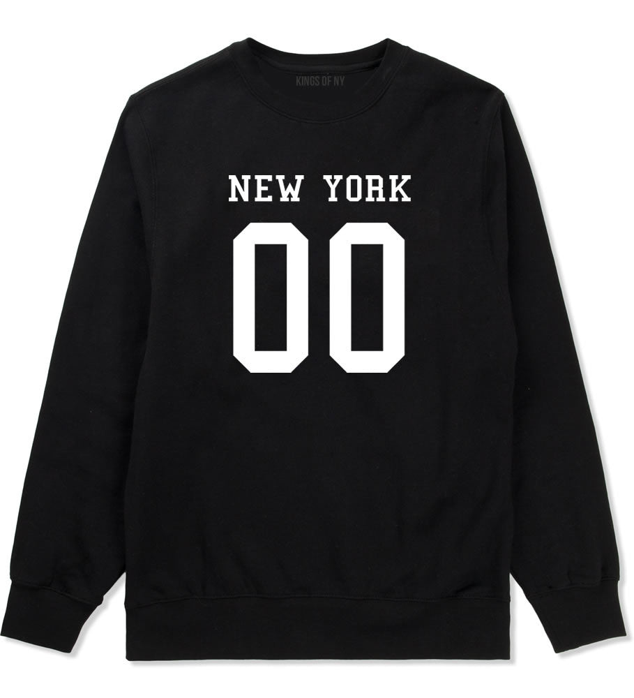 New York Team 00 Jersey Crewneck Sweatshirt in Black By Kings Of NY