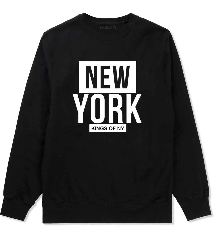 New York Block Box Crewneck Sweatshirt in Black by Kings Of NY