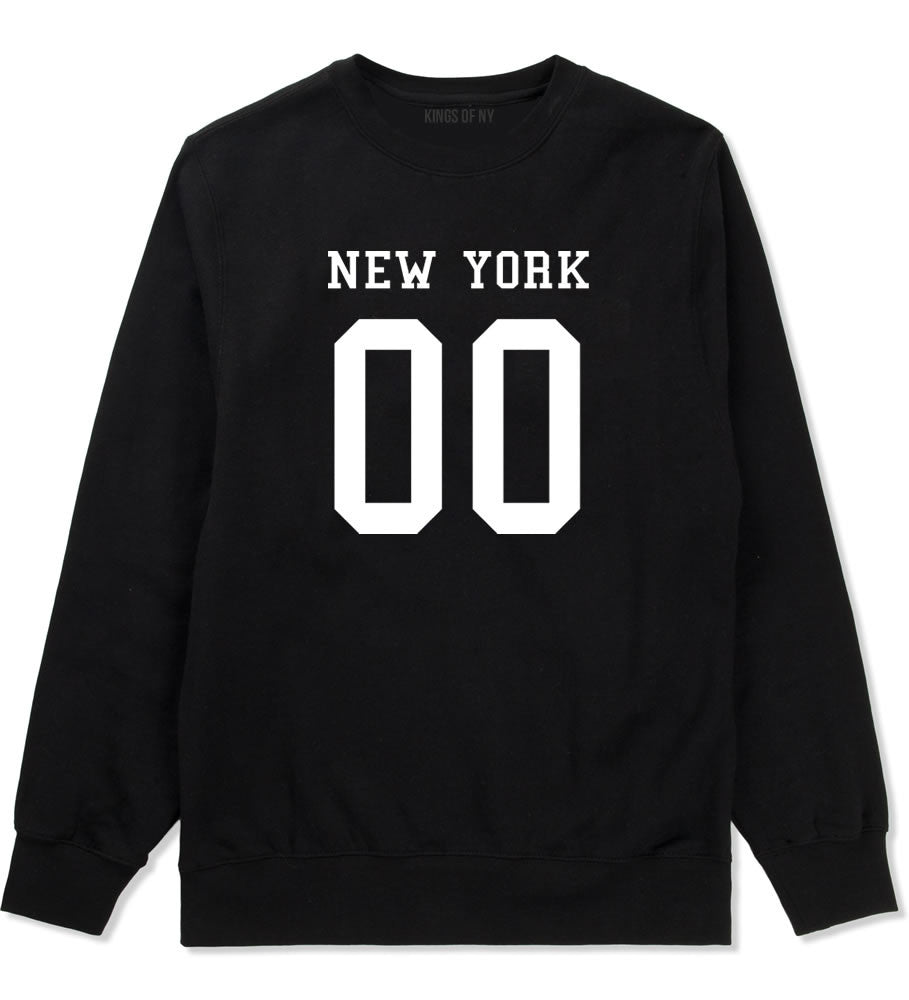 New York Team 00 Jersey Boys Kids Crewneck Sweatshirt in Black By Kings Of NY