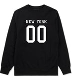 New York Team 00 Jersey Boys Kids Crewneck Sweatshirt in Black By Kings Of NY