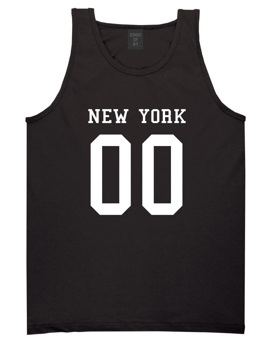 New York Team 00 Jersey Tank Top in Black By Kings Of NY