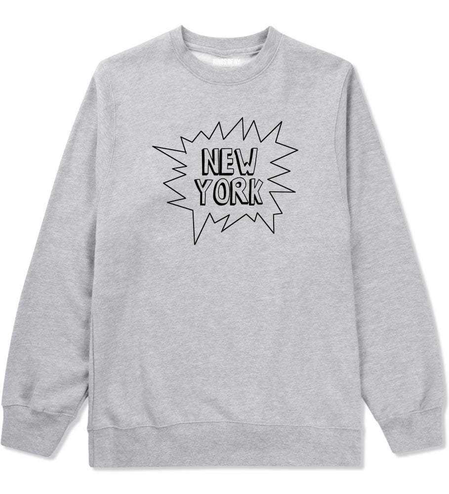Kings Of NY New York Bubble Quote Crewneck Sweatshirt in Grey
