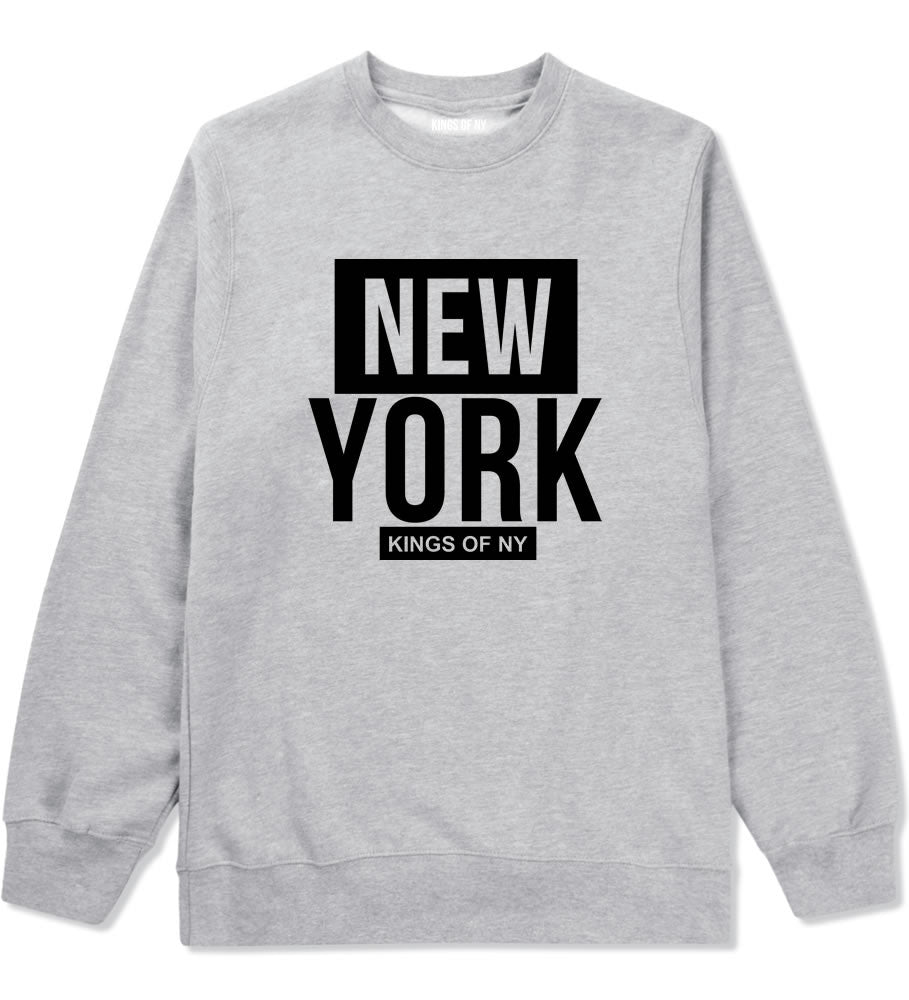 New York Block Box Crewneck Sweatshirt in Grey by Kings Of NY
