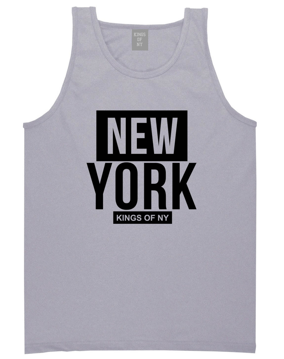New York Block Box Tank Top in Grey by Kings Of NY