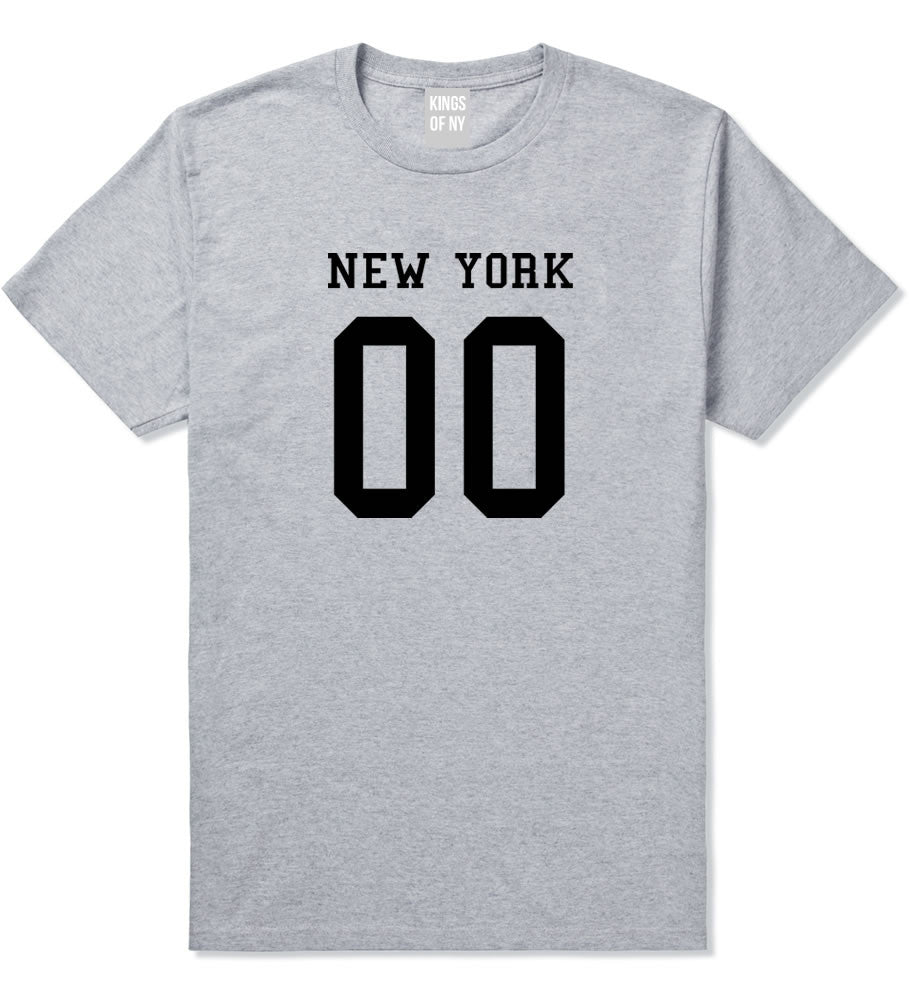 New York Team 00 Jersey T-Shirt in Grey By Kings Of NY