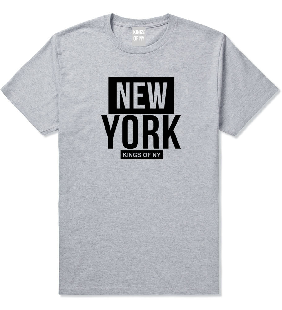 New York Block Box T-Shirt in Grey by Kings Of NY