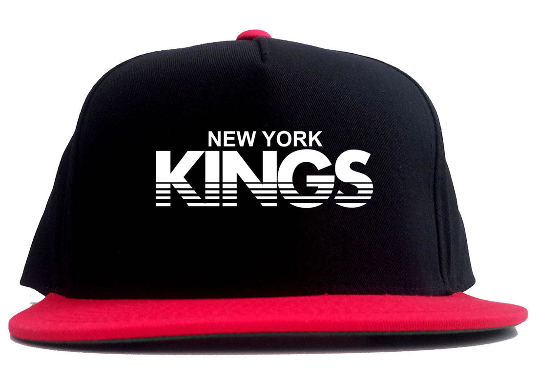 New York Kings Racing Style 2 Tone Snapback Hat in Black and Red by Kings Of NY