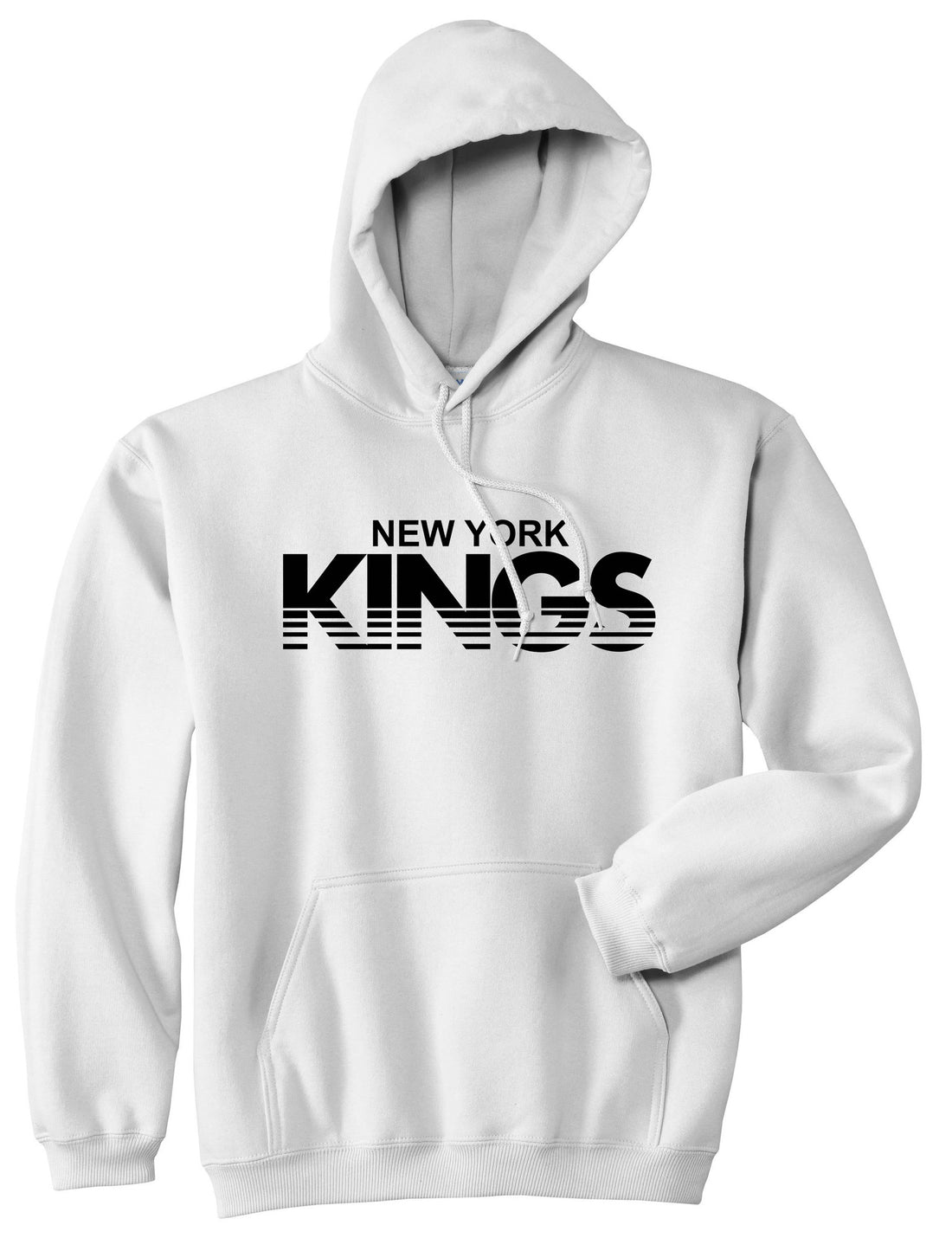 New York Kings Racing Style Pullover Hoodie Hoody in White by Kings Of NY